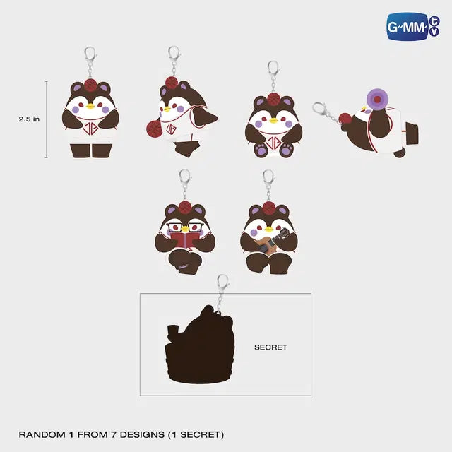 GUINZLY Random Doll Keychain collection featuring 7 possible designs including secret edition official GMMTV merchandise