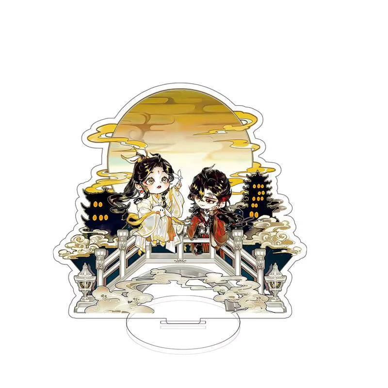Heaven Official’s Blessing acrylic stand figure featuring Xie Lian and Hua Cheng, collectible fan merchandise for display or collection.