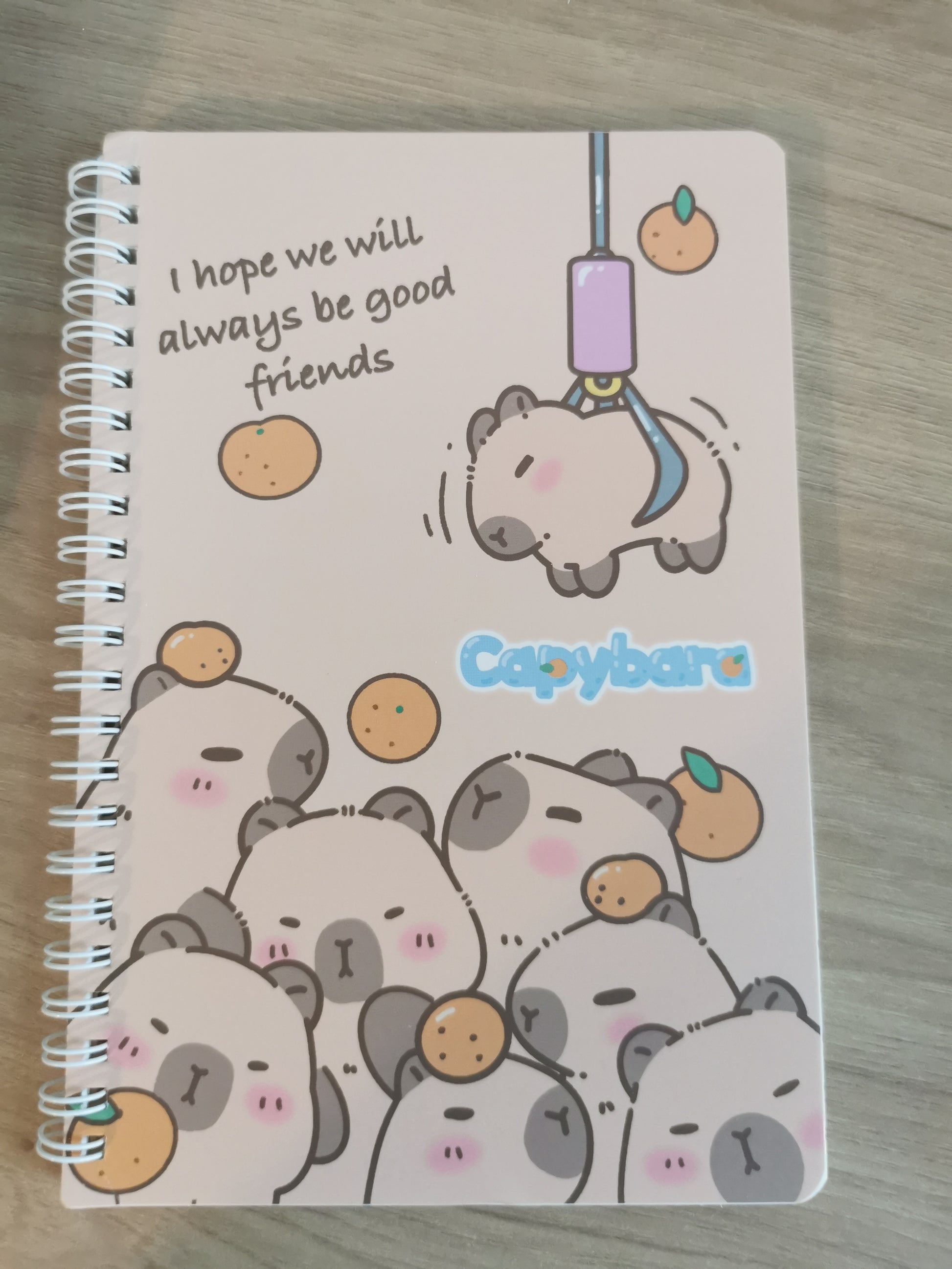 Capybara A5 Coil Notebook with cute and stylish cover, horizontal flip layout and coil binding, compact and practical for notes, journaling, or daily planning.