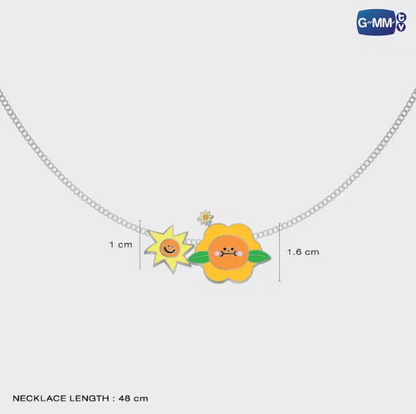 JAIDEE charm necklace size guide 48cm stainless steel chain with sun charm pendant dimensions GMMTV official