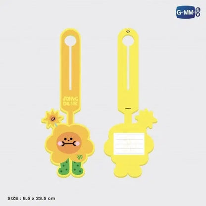 JAIDEE rubber tag front and back view with dimensions official GMMTV rubber luggage tag with ID card slot size preview