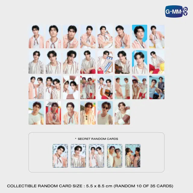JossGawin Heat and Beat Concert collectible random photocard collection showing possible card designs and size details official GMMTV merchandise