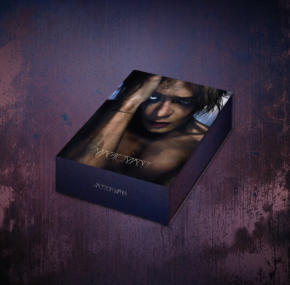 Jackson Wang MAGICMAN 2 album front cover, official K-pop release with photobook, CD, mini posters, and collectible fan merchandise.