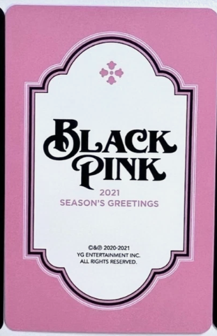 BLACKPINK Jennie 2021 Season's Greetings official photocard reverse side back design authentic Kpop collectible
