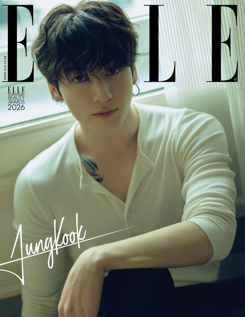Jung Kook BTS Elle Korea Magazine January 2026 – Cover C, official Elle Korea issue, pre-order, Korean language magazine.