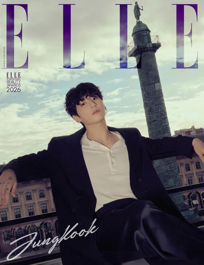 Jung Kook BTS Elle Korea Magazine January 2026 – Cover F, January 2026 issue, Korean language collectible magazine.