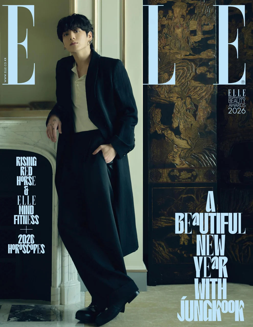 Jung Kook BTS Elle Korea Magazine January 2026 – Cover G, official K-pop magazine pre-order with Jung Kook on cover.