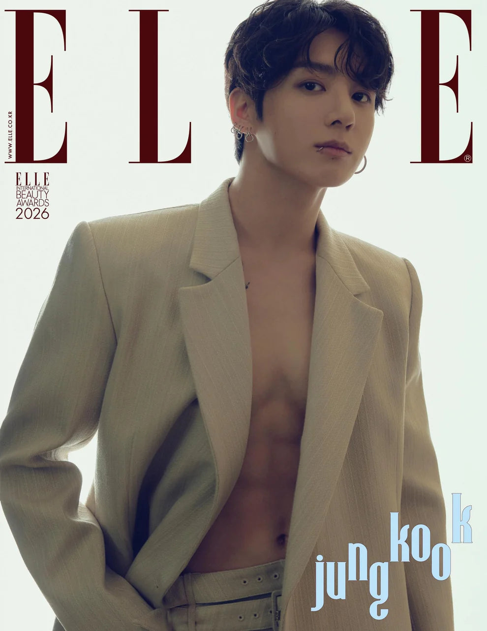 Jung Kook BTS Elle Korea Magazine January 2026 – Cover H, collectible Korean magazine, January 2026 Elle Korea issue.