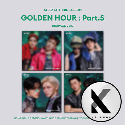 ATEEZ Golden Hour Part 5 Digipack Unit Ver blurred preview of 4 unit versions official Kpop album KQShop POB included