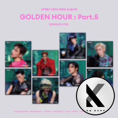 ATEEZ Golden Hour Part 5 Digipack Ver blurred preview of 8 album versions official Kpop album with KQShop POB