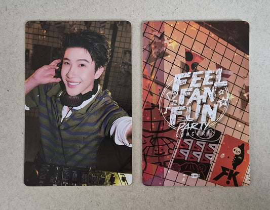 Khaotung 2 FEEL FAN FUN PARTY CONCERT collectible photocard front and back official GMMTV FirstKhaotung merchandise.