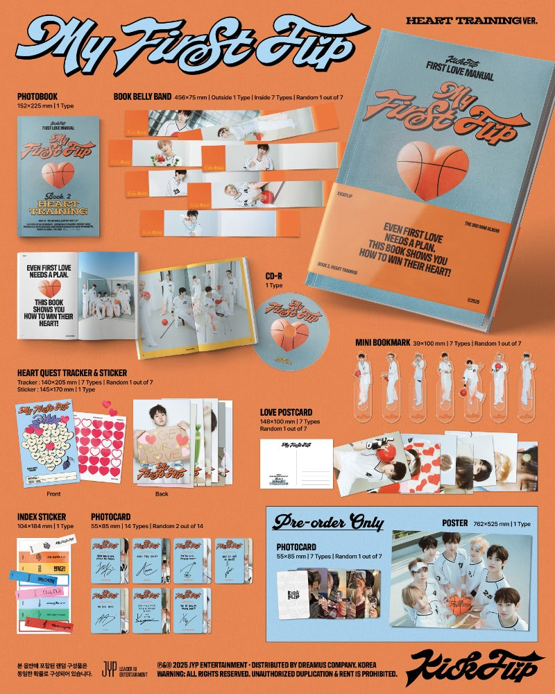 [Pre Order] KickFlip 3rd Mini Album [My First Flip] - HEART TRAINING Ver. / MAKE A WISH Ver. / MY FIRST LOVE SONG Ver.