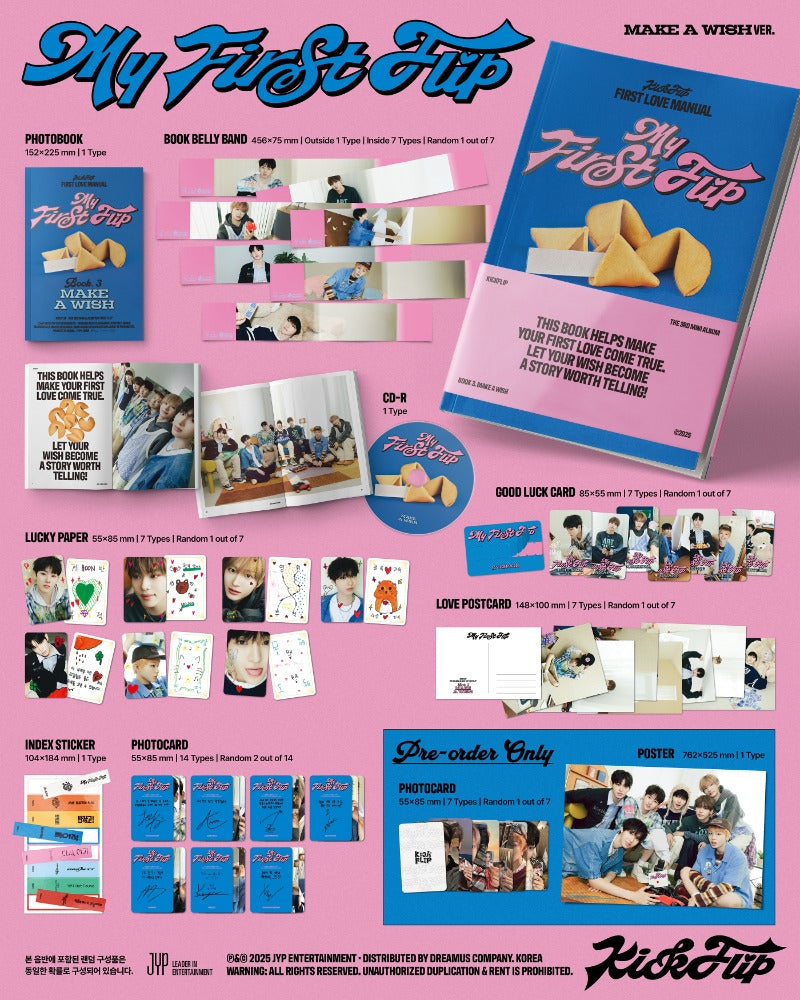 [Pre Order] KickFlip 3rd Mini Album [My First Flip] - HEART TRAINING Ver. / MAKE A WISH Ver. / MY FIRST LOVE SONG Ver.