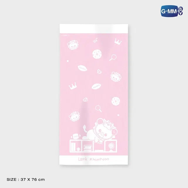 LOOK KHUNNOO towel official GMMTV merchandise cotton towel size reference 37x76 cm soft character printed towel Gemini Fourth design preview