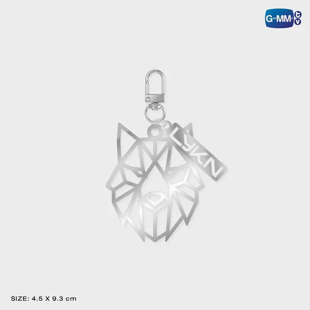 LYKN metal keychain with dimensions size detail