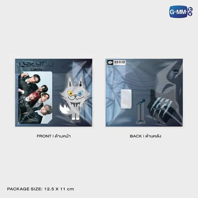 LYKYOU acrylic clip stand packaging front and back official GMMTV merchandise with LYKN photocard included