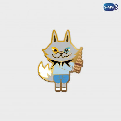 LYKYOU character metal pin in Thai traditional outfit front view