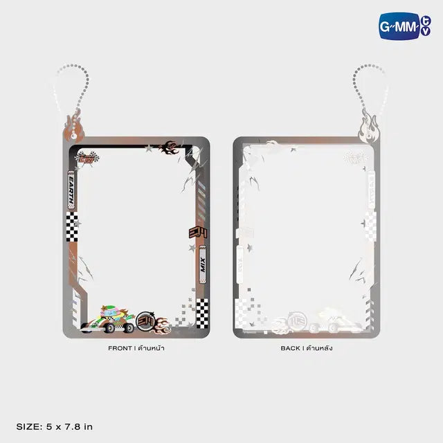 Mr. Saturnworld postcard holder front and back view with size details official GMMTV collectible accessory