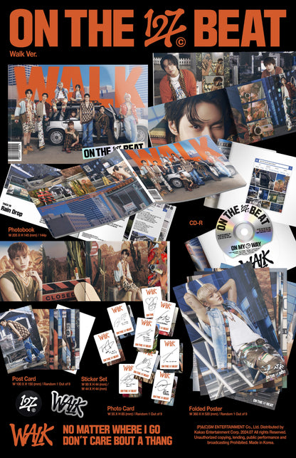 NCT 127 WALK album contents photobook CD photocards poster sticker set