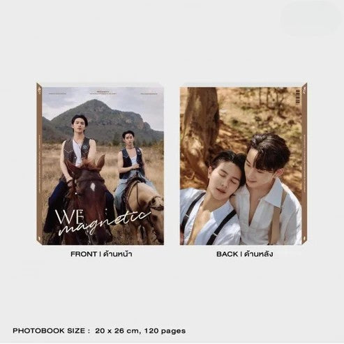Front and back view of the WE MAGNETIC photobook boxset.