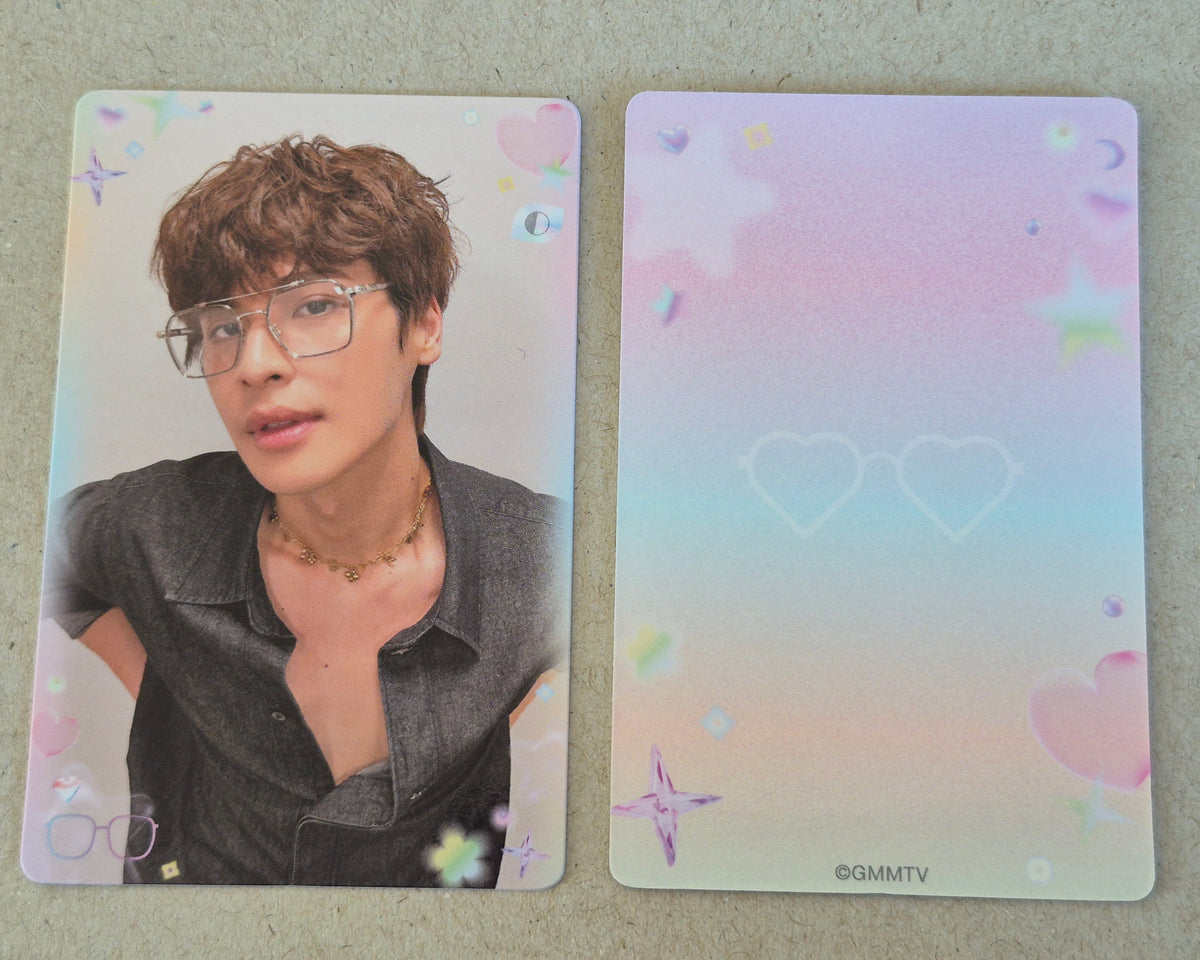 Ohm Thipakorn BOYS ALL EYES HERE collectible photocard front and back official GMMTV MarkOhm merchandise