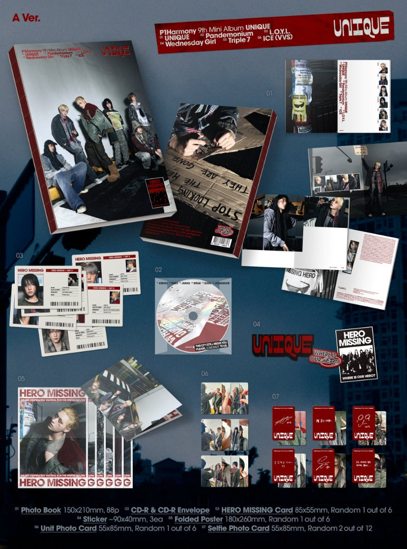 P1Harmony UNIQUE 9th Mini Album (POB) – Idol Fusion