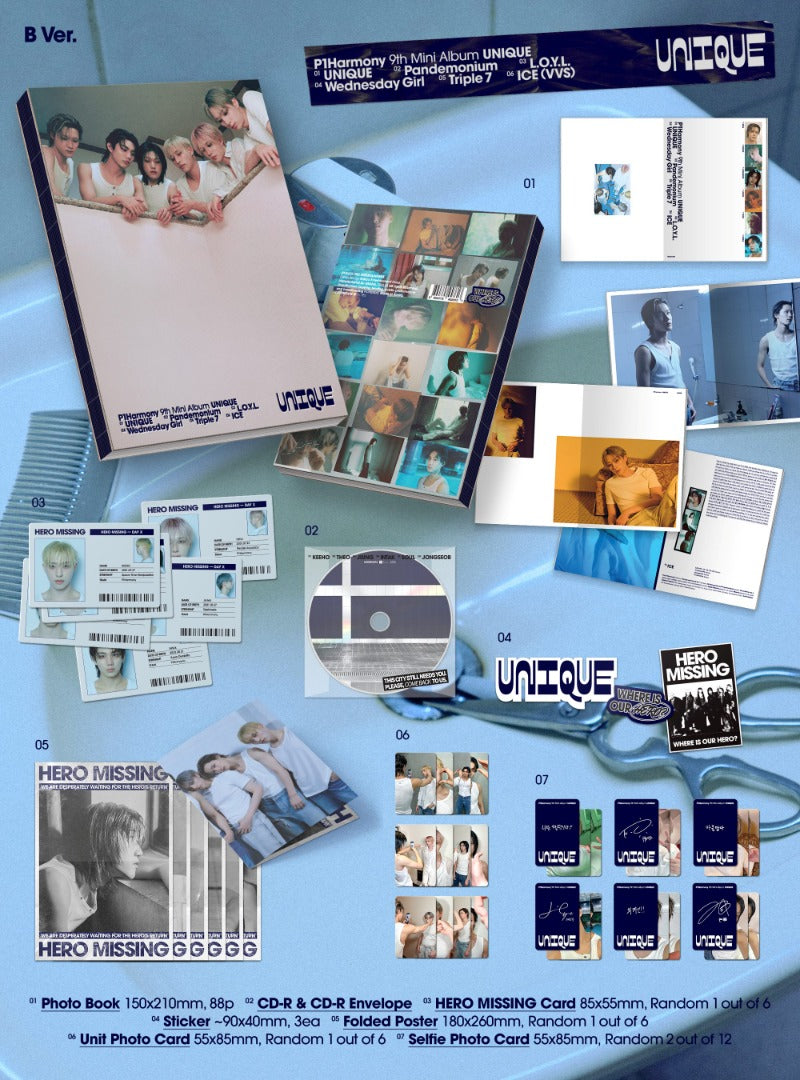 P1Harmony UNIQUE 9th Mini Album (POB) – Idol Fusion