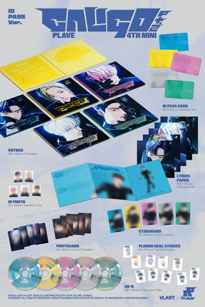 PLAVE Caligo Pt2 ID pass version contents including CD photocards stickers and ID items