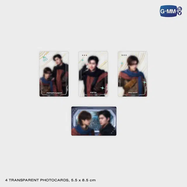 PondPhuwin Space Soul-dyssey Concert transparent photocards set of 4 official GMMTV collectible merchandise featuring Pond and Phuwin