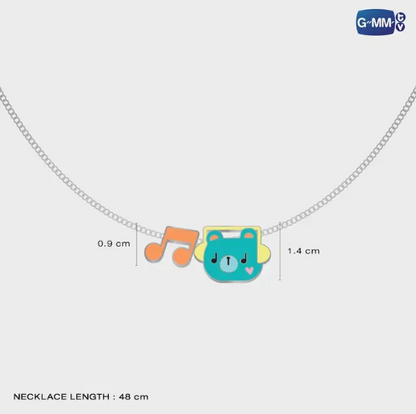 PERMPOON charm necklace size guide 48cm stainless steel chain with music note charm pendant dimensions GMMTV official