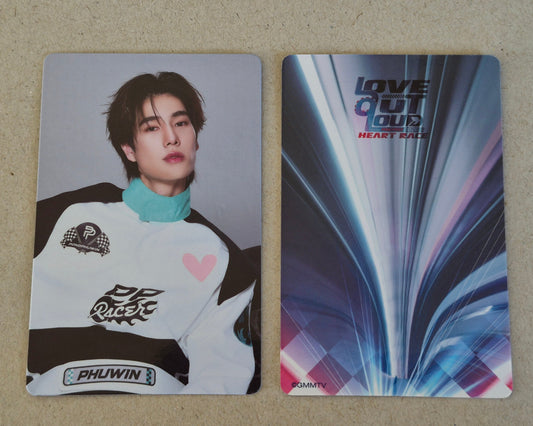 Phuwin LOVE OUT LOUD FAN FEST 2026 HEART RACE collectible photocard front and back official GMMTV PondPhuwin merchandise