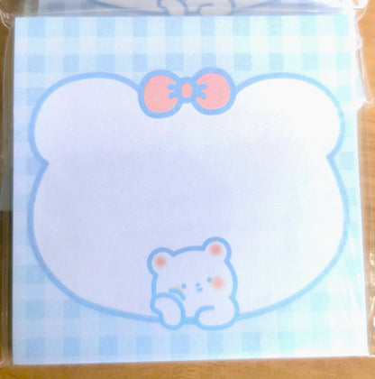 Cute Sticky Notes 3x3 memo pad with strong self-adhesive, colourful and fun stationery for office, school, home, or gifting.