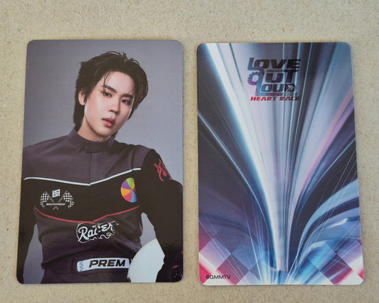 Prem LOVE OUT LOUD FAN FEST 2026 HEART RACE collectible photocard front and back official GMMTV BounPrem merchandise