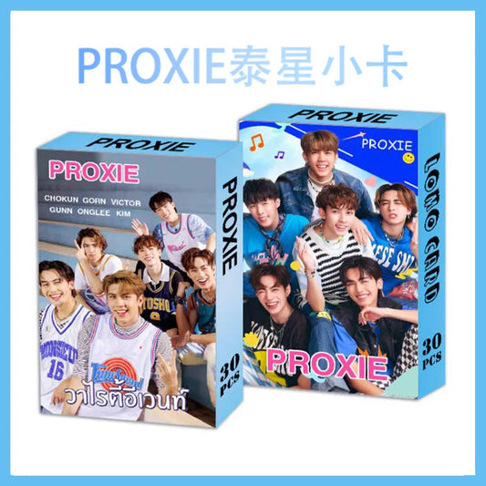 Proxie 30 LOMO Card Set, cover of Option 1 featuring TPOP band members, official collectible card pack with individual and group photos.