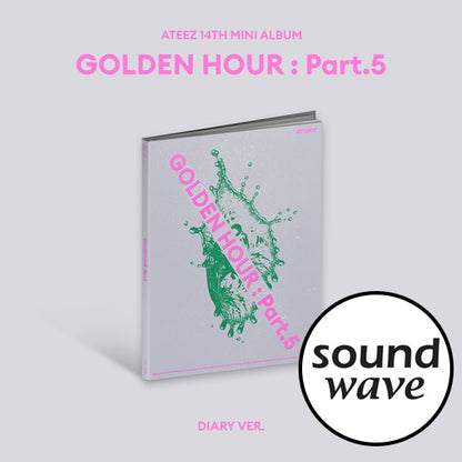 ATEEZ Golden Hour Part 5 Diary version album cover with diary book official Kpop album Soundwave POB