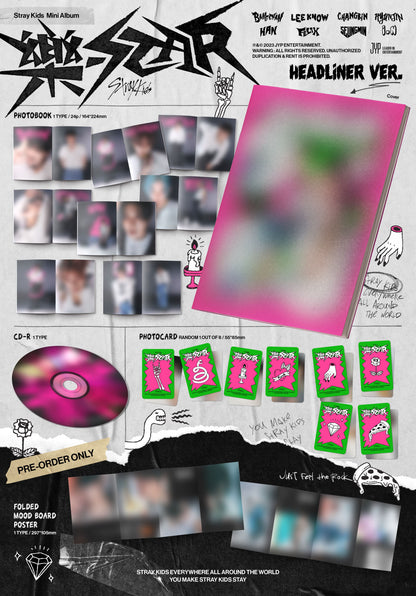 Stray Kids 樂 STAR HEADLINE version album inclusions preview official K pop album photobook CD and photocard