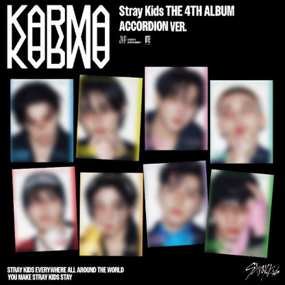 Stray Kids 4th Full Album KARMA Accordion Version cover, K-pop album edition with photobook, CD-R, and collectible inclusions.