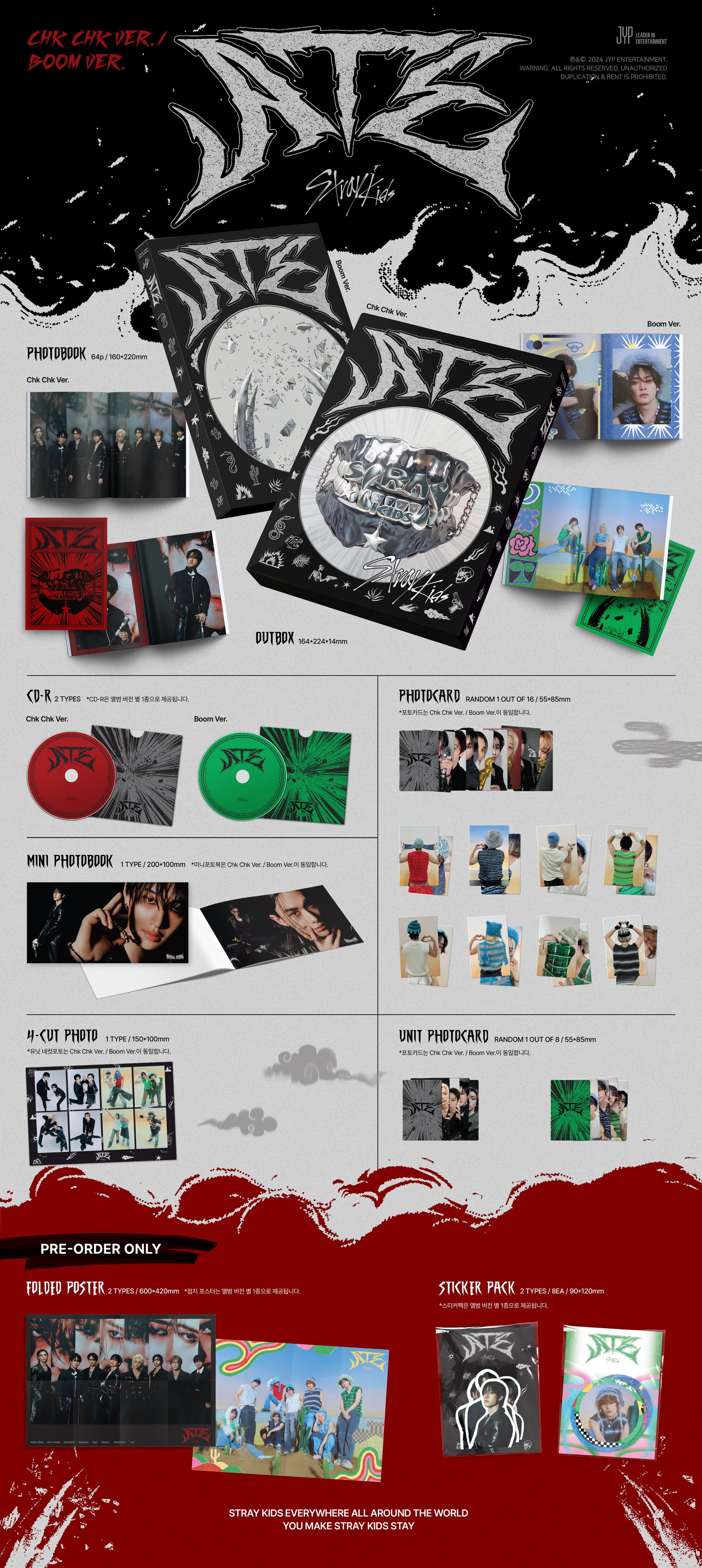 Stray Kids ATE contents including photobook CD photocards mini photobook and 4 cut photo