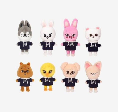 Stray Kids SKZOO mini plush dolls showing all 8 character versions official K-pop merchandise