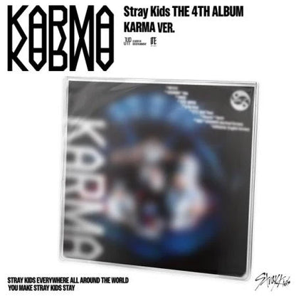 Stray Kids 4th Full Album KARMA Version cover, K-pop album edition with photo cover set, photobook, and collectibles.