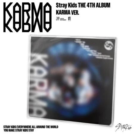 Stray Kids 4th Full Album KARMA Version cover, K-pop album edition with photo cover set, photobook, and collectibles.