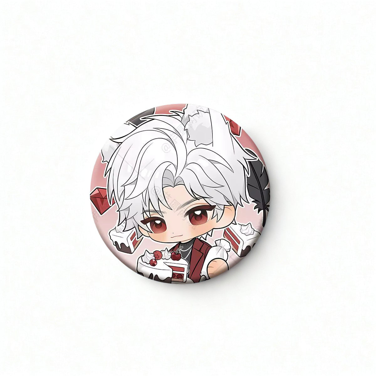 Sylus Love and Deepspace inspired character badge glossy alloy pin fan collectible Sylus artwork design preview