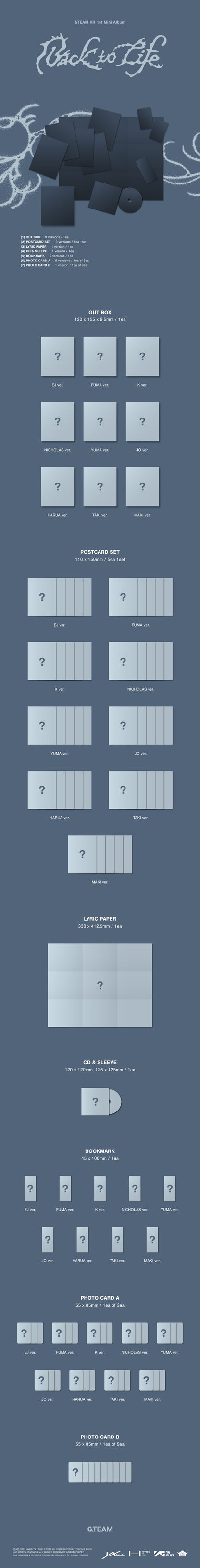 [Pre Order] &TEAM KR 1st Mini Album [Back to Life] - ROAR ver. With POB