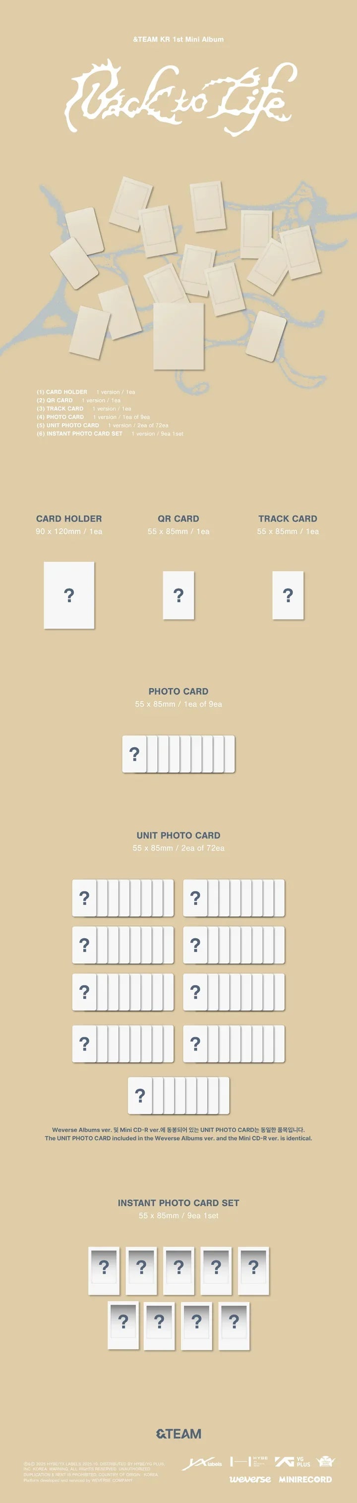 [Pre Order] &TEAM KR 1st Mini Album [Back to Life] Weverse Albums ver.