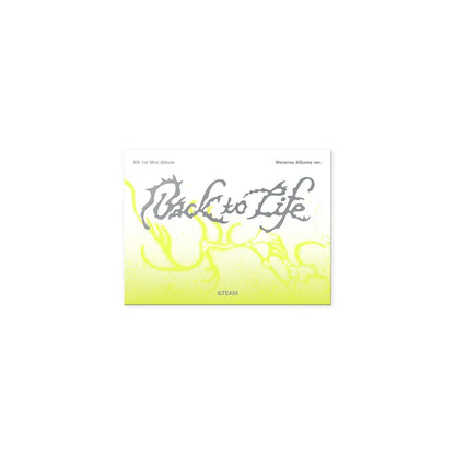 Cover of &TEAM KR 1st Mini Album [Back to Life] Weverse Albums version featuring minimalist album packaging design.