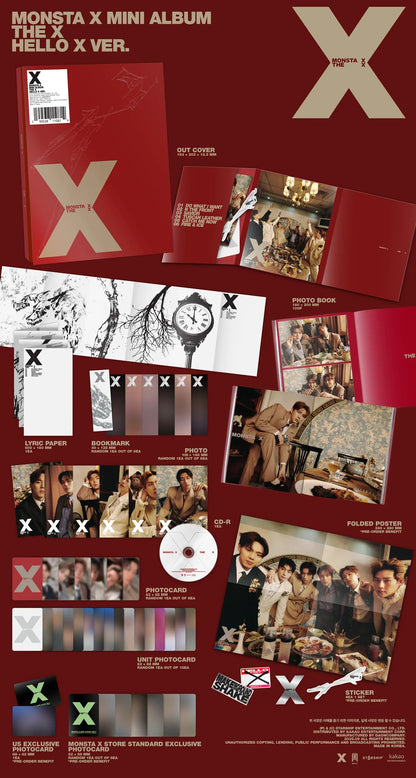 MONSTA X 13th Mini Album [THE X] (UNKNOWN X Ver. / UNDERDOG Ver. / HELLO X Ver. / XX Ver.).