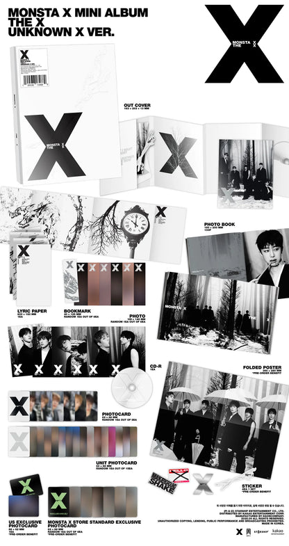 MONSTA X 13th Mini Album [THE X] (UNKNOWN X Ver. / UNDERDOG Ver. / HELLO X Ver. / XX Ver.).