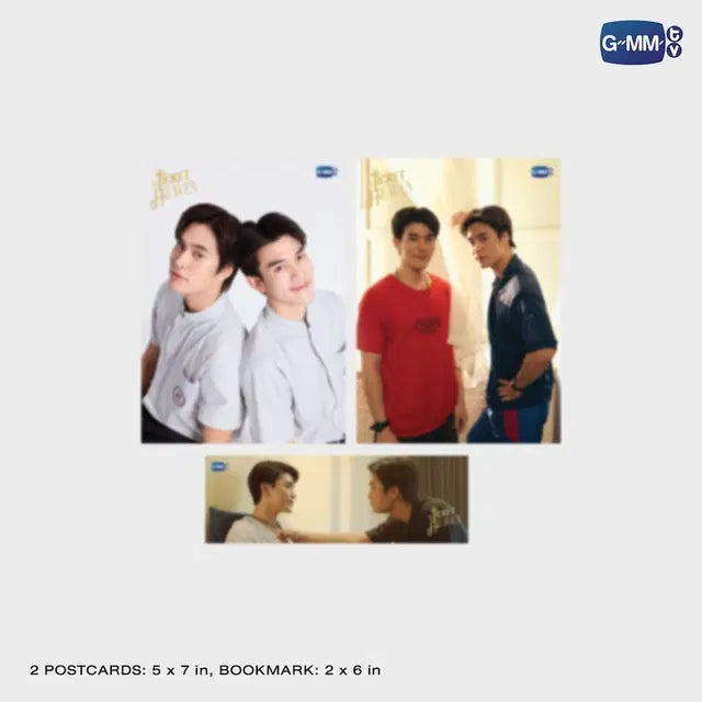 TICKET TO HEAVEN Novel Second Edition English Version bonus contents preview featuring 2 collectible postcards and bookmark official GMMTV merchandise