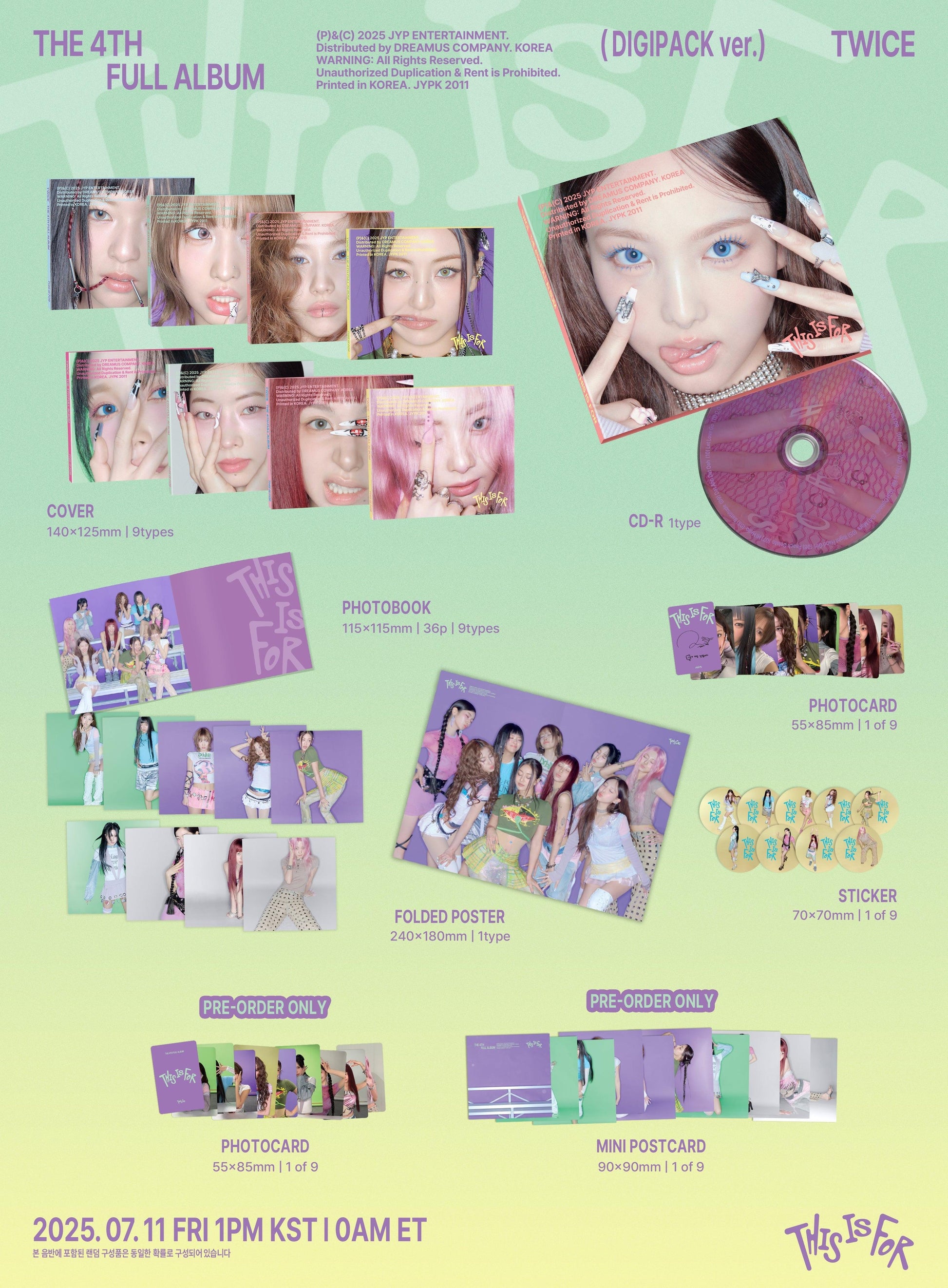 TWICE This Is For album contents including photobook CD photocards poster and sticker