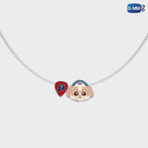 WESLEY charm necklace official GMMTV merchandise with guitar pick charm stainless steel 48cm enamel pendant